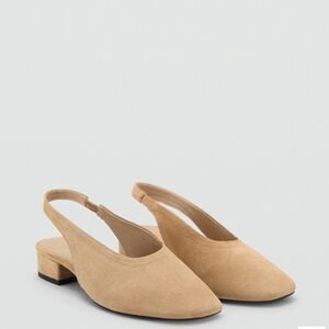 Mango Block heel leather shoes Sz 7.5